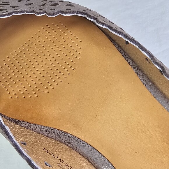 Cc Corso Como Bloue Perforated Eyelet Genuine Leather Ballet Flats 8.5M Metallic - Picture 9 of 12